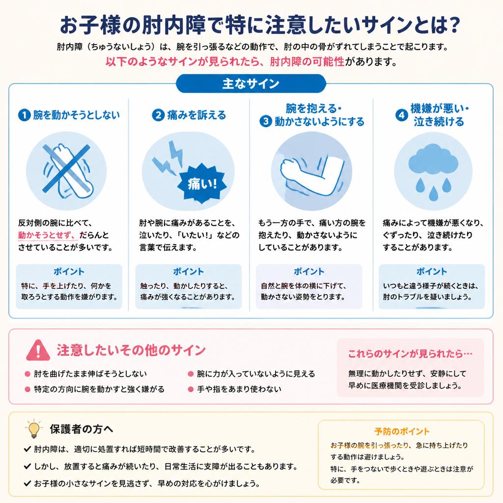 肘内障のサインを見逃さない！